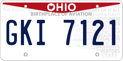 OH license plate GKI7121
