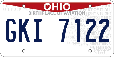 OH license plate GKI7122