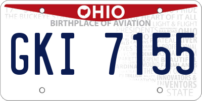 OH license plate GKI7155