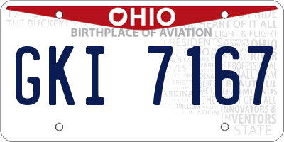 OH license plate GKI7167