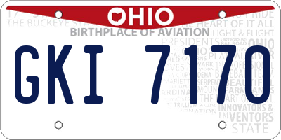 OH license plate GKI7170
