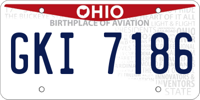 OH license plate GKI7186