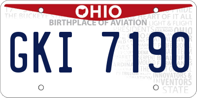 OH license plate GKI7190