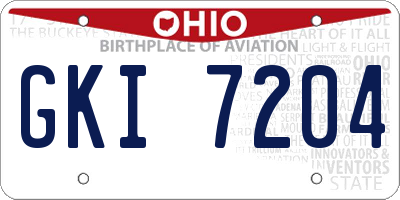 OH license plate GKI7204