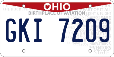 OH license plate GKI7209