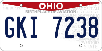 OH license plate GKI7238