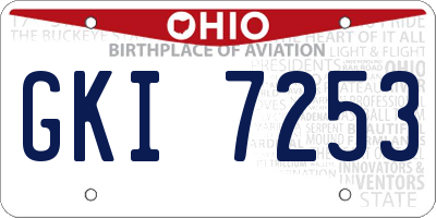 OH license plate GKI7253