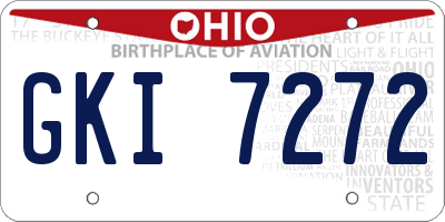 OH license plate GKI7272