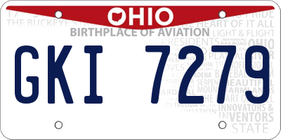 OH license plate GKI7279