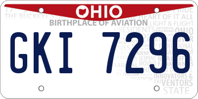 OH license plate GKI7296