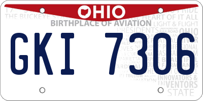 OH license plate GKI7306