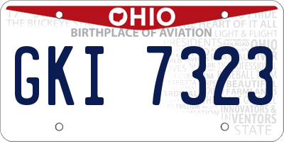 OH license plate GKI7323