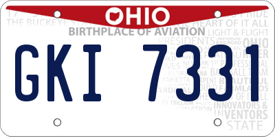 OH license plate GKI7331