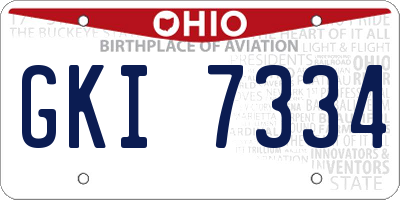 OH license plate GKI7334