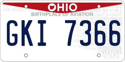 OH license plate GKI7366