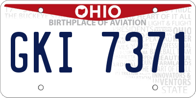 OH license plate GKI7371
