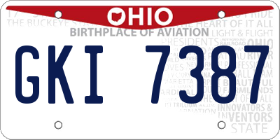 OH license plate GKI7387