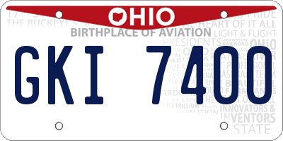 OH license plate GKI7400