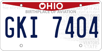 OH license plate GKI7404