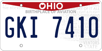 OH license plate GKI7410