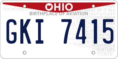 OH license plate GKI7415
