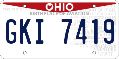 OH license plate GKI7419