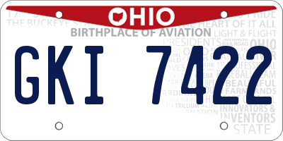 OH license plate GKI7422
