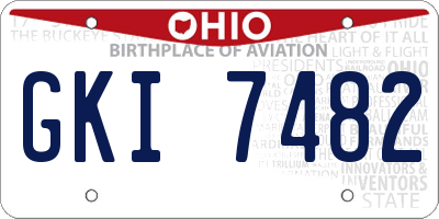 OH license plate GKI7482