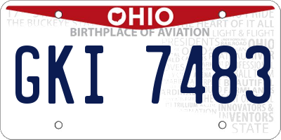 OH license plate GKI7483