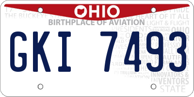 OH license plate GKI7493