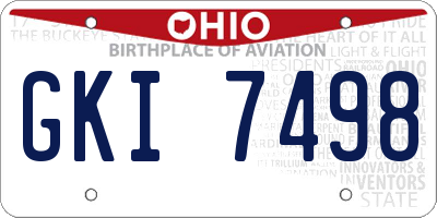 OH license plate GKI7498