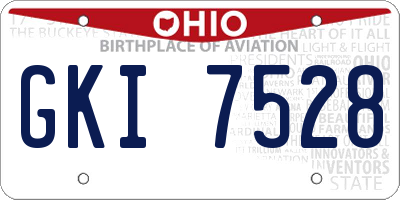 OH license plate GKI7528