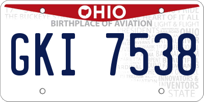 OH license plate GKI7538