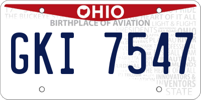 OH license plate GKI7547