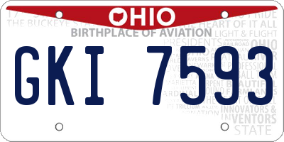 OH license plate GKI7593
