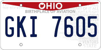 OH license plate GKI7605