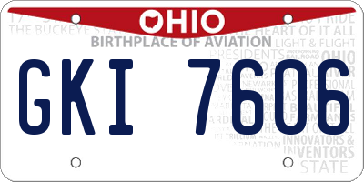OH license plate GKI7606