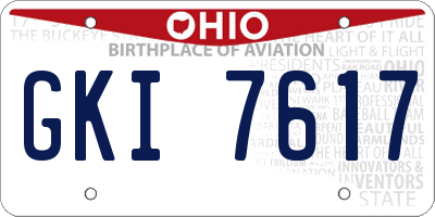 OH license plate GKI7617