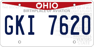 OH license plate GKI7620