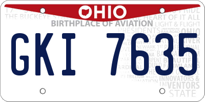 OH license plate GKI7635