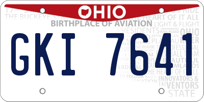 OH license plate GKI7641