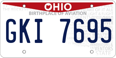 OH license plate GKI7695