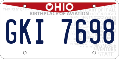 OH license plate GKI7698