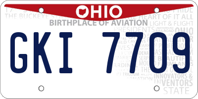 OH license plate GKI7709