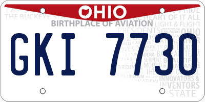 OH license plate GKI7730