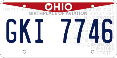 OH license plate GKI7746