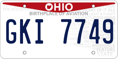 OH license plate GKI7749