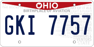 OH license plate GKI7757