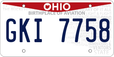 OH license plate GKI7758
