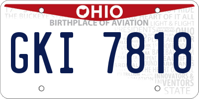 OH license plate GKI7818